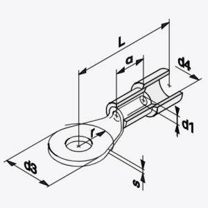 Capicorda Preisolato a Occhiello RSY 7151 A 12-2,5 | Cu, Stagnatura Elettrolitica | 1,5-2,5 mm²