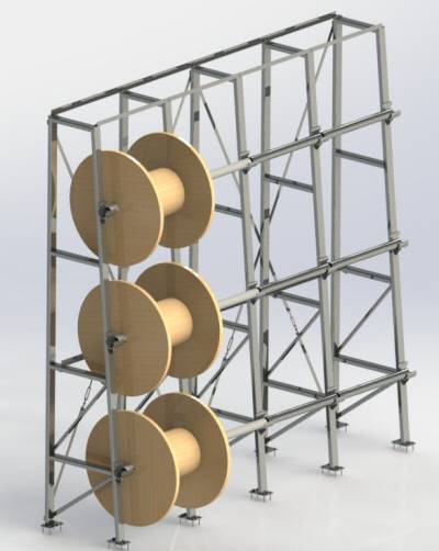 Rastrelliera reel rack stoccaggio bobine per cavi