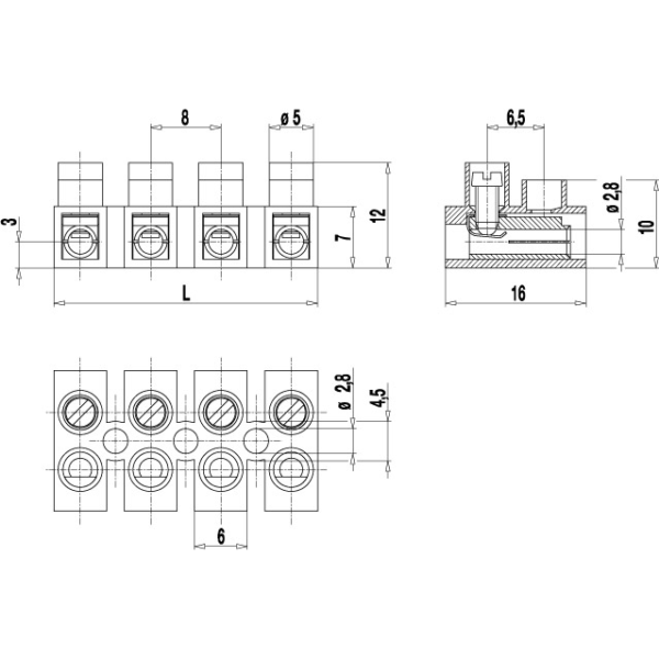 Morsettiera a vite con presa per spina versione ribassata 302-NSTB (-DS) - immagine 2