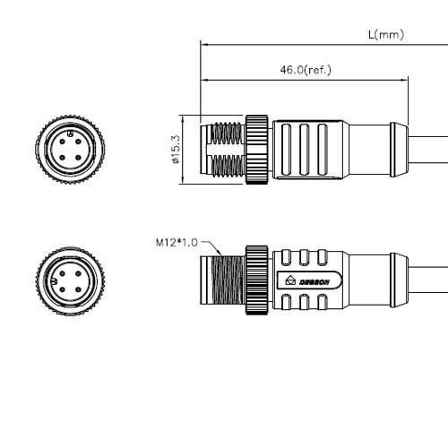 Connettore M12 schermato | Maschio | cablato | Codifica A, B, D | Poli: da 3 a 17 | Diritto - immagine 3