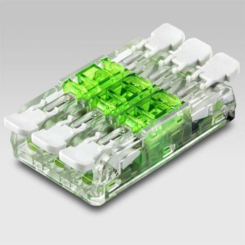 Morsetto rapido trasparente senza viti per cavi fino a 4 mm² - 32A