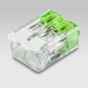 Connettore rapido trasparente a molla 2 fori 32A per cavi elettrici 0,2-4 mm²