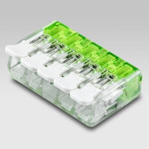 Connettore 5 poli trasparente per collegamenti elettrici rapidi