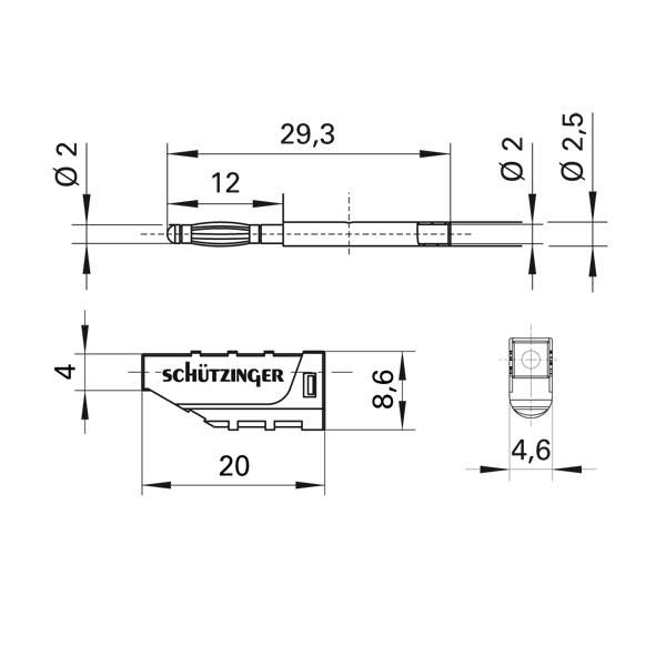Connettore a banana maschio 2 mm FK 11 L con presa in linea - immagine 2