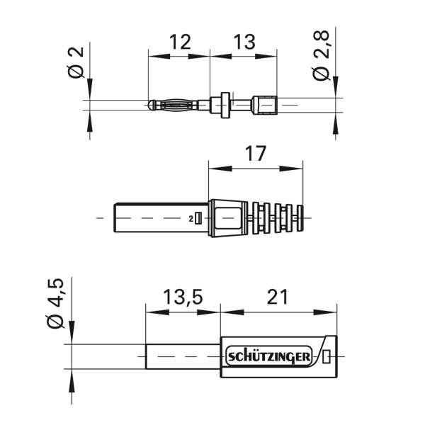 Plug banana di sicurezza, 2mm | SFK 7997 C | 600V CAT III - immagine 2