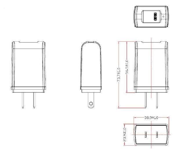 GlobTek GTM86100-10VV-W2-USBC - Collegamento a presa elettrica - 10 W - 5-5.2 V