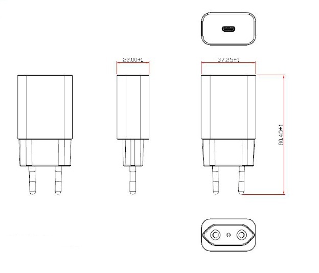 GlobTek GT-86101-10VV-W2E-USBC - Collegamento a presa elettrica - 10 W - 5 V