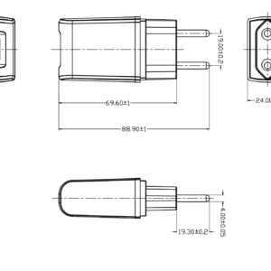 GlobTek GTM86100-10VV-W2B-USB - Collegamento a presa elettrica - 10 W - 5 V