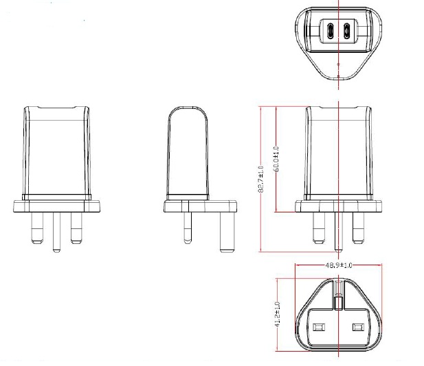 GlobTek GTM86100-10VV-W2U-USB2C - Collegamento a presa elettrica - 10 W - 5-5.2 V