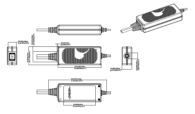 GlobTek GTM96900P90VV.V-TP(SR with fixed Plug 2 pin) - Esterno tipo computer - 90 W - 12-24 V
