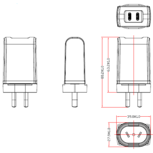 GlobTek GTM86100-10VV-W2A-USB2C - Collegamento a presa elettrica - 10 W - 5-5.2 V