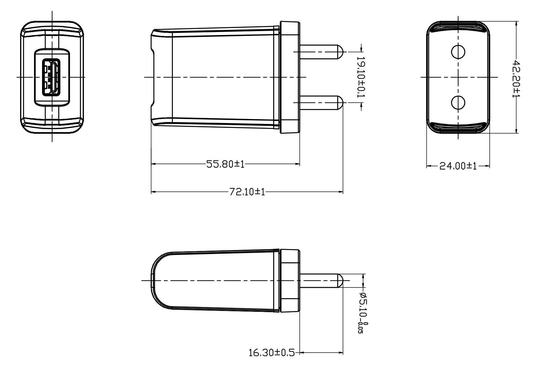 GlobTek GTM86100-10VV-W2H-USB - Collegamento a presa elettrica - 10 W - 5 V