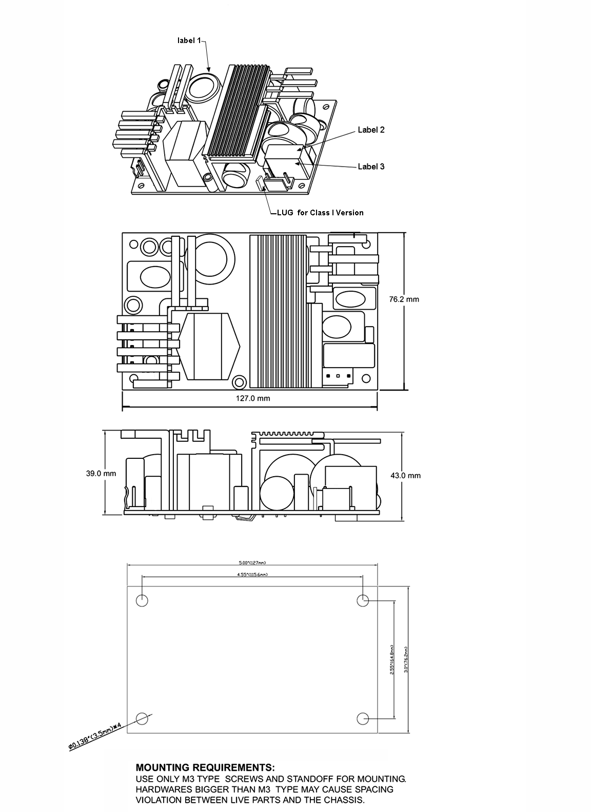 GlobTek GTM91110P240xx - Per installazione interna, versione Open Frame - 240 W - 12-55 V