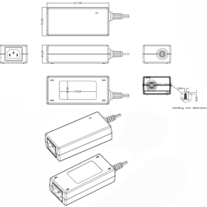 GlobTek GTM91099-60VV-T3 - Combinato per collegamento a presa elettrica e tipo computer - 60 W - 12-48 V