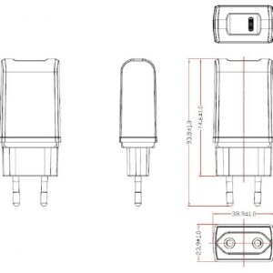 GlobTek GTM86100-10VV-W2E-USBC - Collegamento a presa elettrica - 10 W - 5-5.2 V
