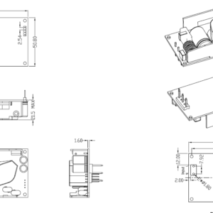 GlobTek GTM43007-AWWVV-FW (D2 without standoffs) - Per installazione interna, versione Open Frame - 60 W - 5-48 V